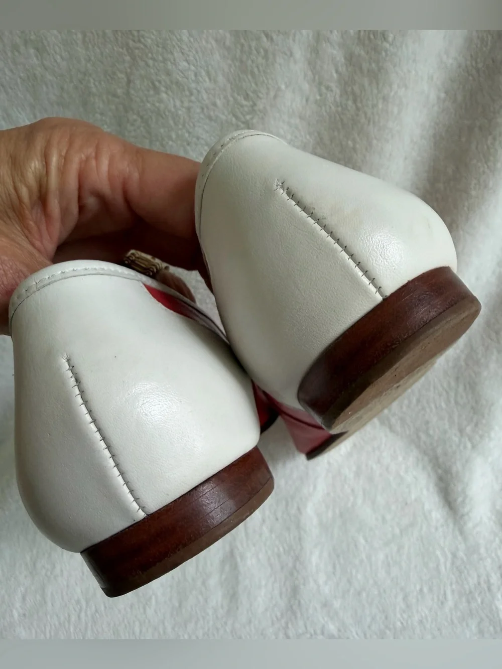 Vintage Enzo Angiolini Liberty Two Toned Pink White Leather Loafers Flats